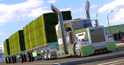 American Truck Simulator Peterbilt 389 Triple Bales Trailer