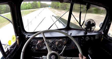 Take a ride in the 1950 Kenworth - Shifting and Cummins sound
