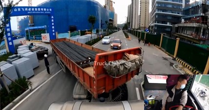 Skilled Truck Driver Reversing Fluently.